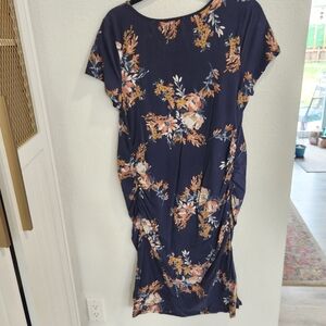 Floral Navy Maternity Dress